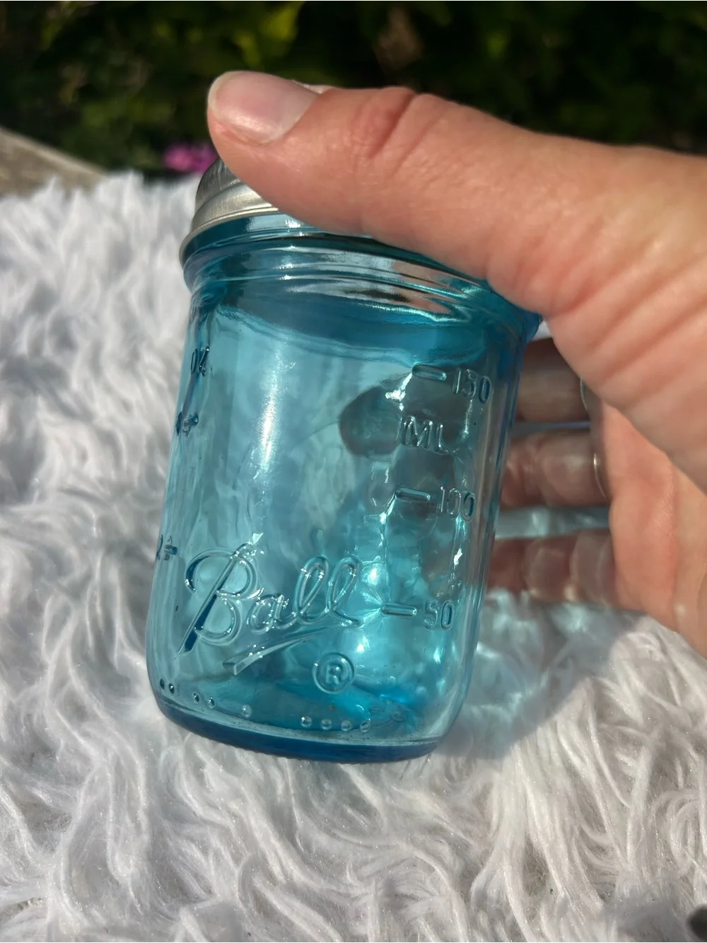 Ball Aqua Blue Regular Mouth Jelly Mason Jar Heritage Collection - Gently Used
